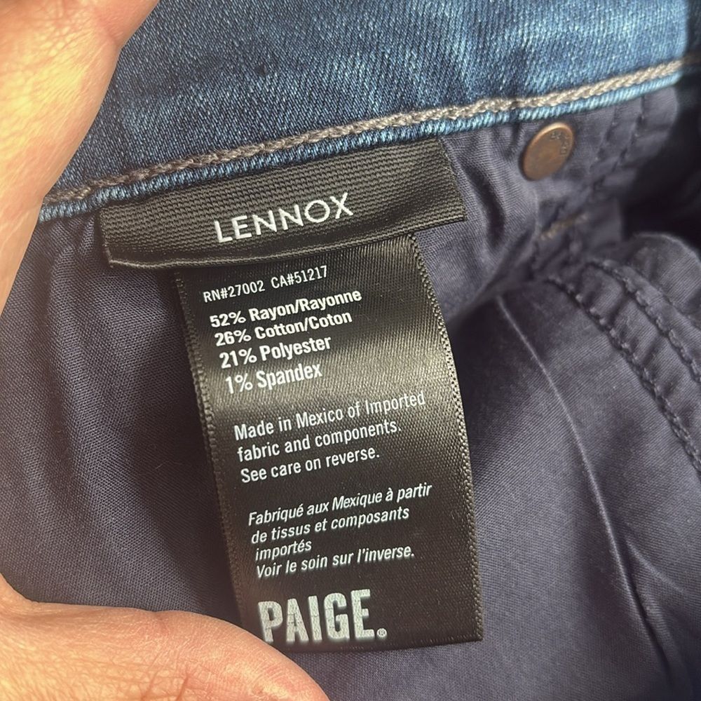 Paige Lennox Blue Denim Jeans Slim Fit Men's Size 33 - Picture 11 of 11
